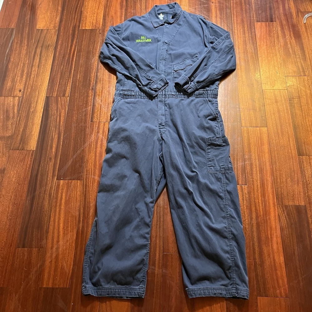 Lapco FR Coveralls Mens XL Blue Flame Resistant Mechanic Workwear Oil Rig Read *
